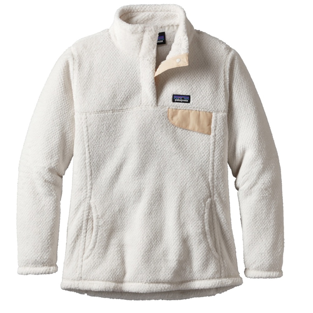 Patagonia Women's Re-Tool Snap-T Fleece Pullover in raw linen or white